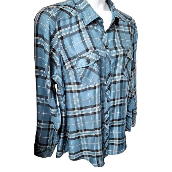 TORRID CHALLIS Button-Down LongSleeve Plaid Shirt Size 1X - Picture 6 of 14